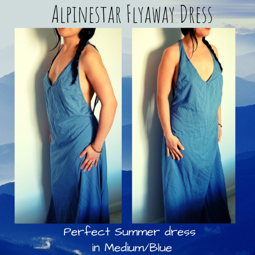 Alpinestar Soft Blue Maxi Dress w/ open back